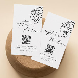 Moderne SkriptWedding Capture the Liebe QR Code Begleitkarte