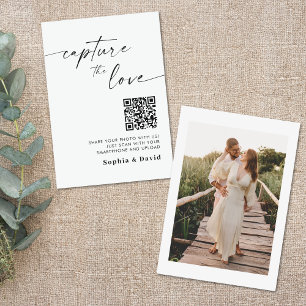 Moderne SkriptWedding-Fotos erfassen die Liebe QR Begleitkarte
