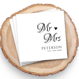 Moderne SkriptWedding Napkins für Empfang Serviette