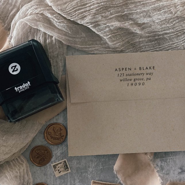 Moderne SkriptWedding-Rücksendeadresse Permastempel (Von Creator hochgeladen)