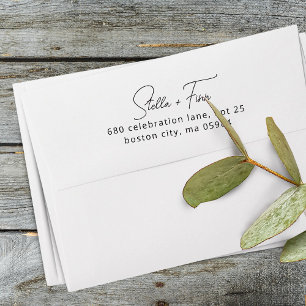 Moderne SkriptWedding-Rücksendeadresse Permastempel