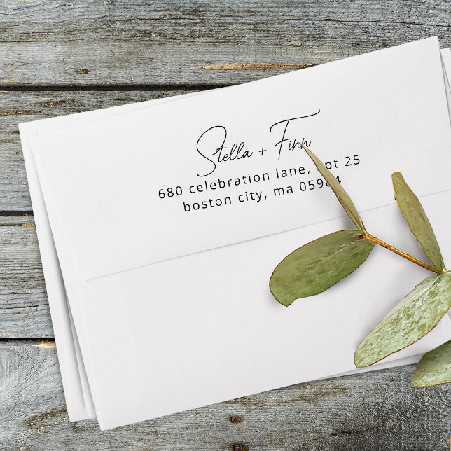 Moderne SkriptWedding-Rücksendeadresse Permastempel (Modern Script Wedding Return Address Self-inking Stamp)