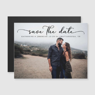 Moderne SkriptWedding Save the Date Magneteinladung