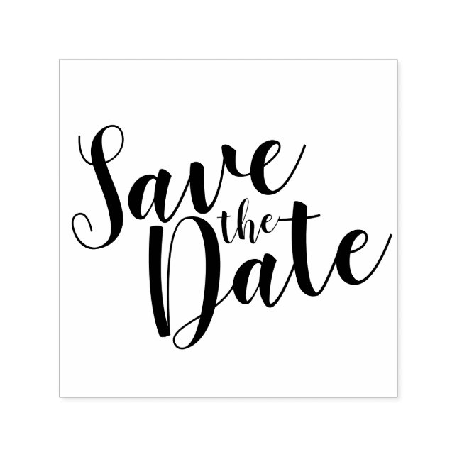 Moderne SkriptWedding Save the Date Permastempel (Design)