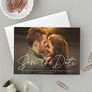 Moderne SkriptWedding speichert das Date-Foto Einladung