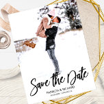 Moderne SkriptWedding speichert das Date-Foto Postkarte<br><div class="desc">Moderne SkriptWedding Save the Date Foto Postcard</div>