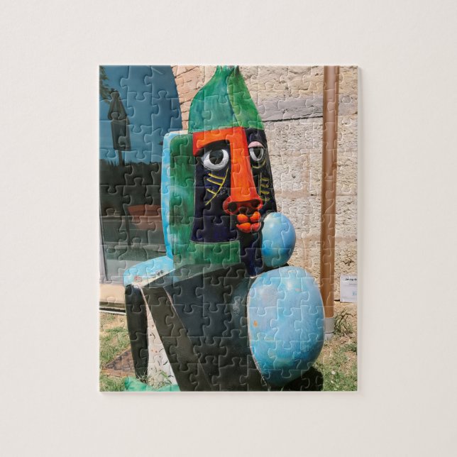 Moderne Skulptur Grand Bouddha in Biot Frankreich Puzzle (Vertikal)