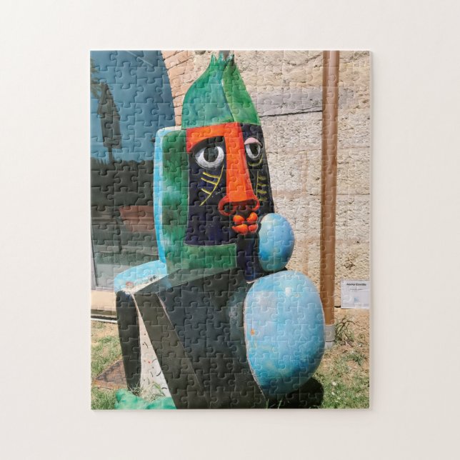 Moderne Skulptur Grand Bouddha in Biot Frankreich Puzzle (Vertikal)