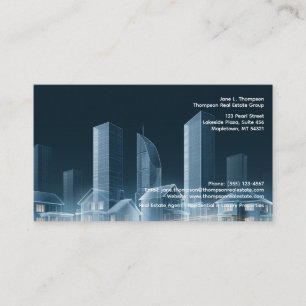 Moderne Skyline-Immobilien-Geschäftskarte 🏙°🏡 Visitenkarte