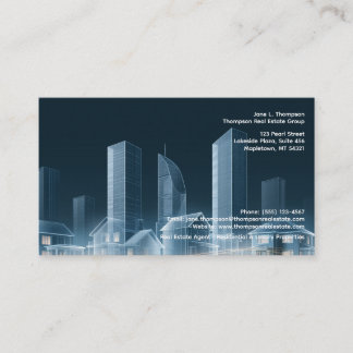Moderne Skyline-Immobilien-Geschäftskarte 🏙°🏡 Visitenkarte