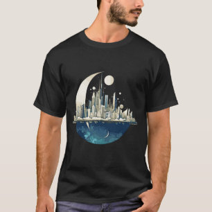 Moderne Skyline-Landschaft am Abend Entdeckung T-Shirt