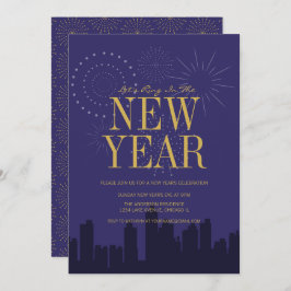 Moderne Skyline Silvester Party Card Einladung