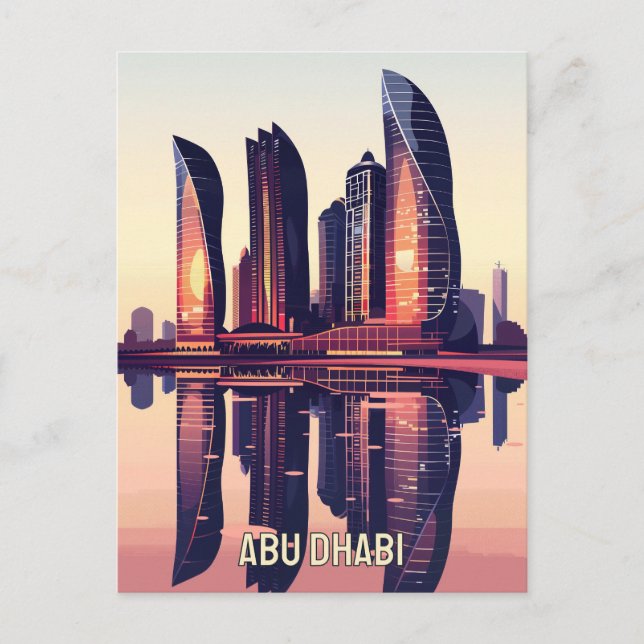 Moderne Skyline von Abu Dhabi Postkarte (Vorderseite)