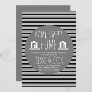 Moderne Skyline-Zuhause Party Einladung