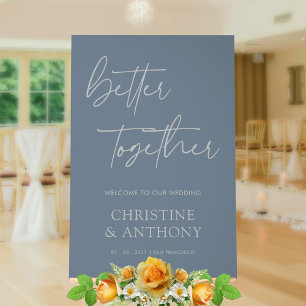 Moderne Slate Gray & Silver Better Together Weddin Acrylschild
