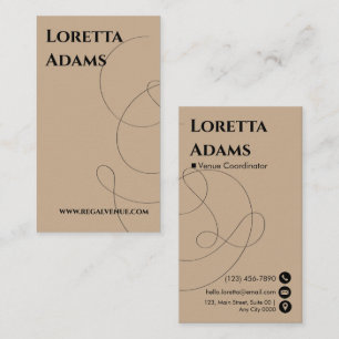 Moderne Sleek Warm Taupe Elegante Schwarze Typogra Visitenkarte