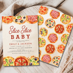 Moderne Slice Slice Baby Pizza Baby Dusche Einladung