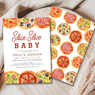 Moderne Slice Slice Baby Pizza Baby Dusche Einladung