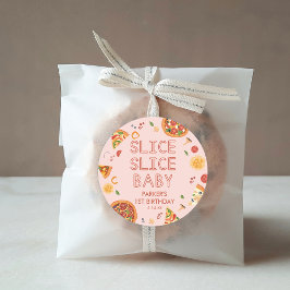 Moderne Slice Slice Baby Pizza Gastgeschenke Runder Aufkleber