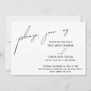 Moderne Slim Handwriting Einfach bei uns anmelden Einladung