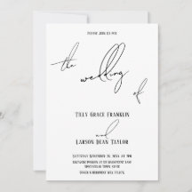 Moderne Slim Handwriting Einfach die Hochzeit von
