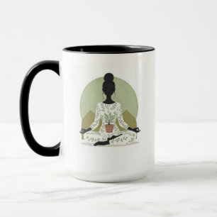 Moderne Smaragd-Meditations-Silhouette-Tasse Tasse
