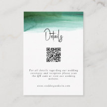 Moderne Smaragdfarbene Hochzeitdetails QR-Code