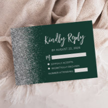 Moderne Smaragdgrün Silber Glitter Rand Schrift