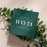 Moderne smaragdgrüne, einfache minimalistische Hoc Save The Date<br><div class="desc">Moderne smaragdgrüne einfache minimalistische Hochzeit Save the Date. Bitte kontaktieren Sie mich,  wenn Sie weitere Informationen benötigen.</div>