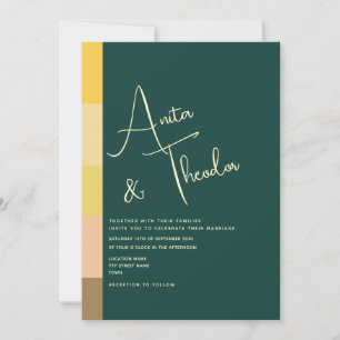 Moderne Smaragdgrüne Hochzeit Einladung