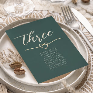 Moderne Smaragdgrüne Hochzeitstabelle