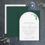 Moderne Smarald Green Botanical Script Wedding Inv Einladung<br><div class="desc">Sie suchen eine moderne und elegante Hochzeitseinladung, die eine Erklärung abgeben wird? Schauen Sie nicht weiter als unsere moderne Emerald Green Arch Botanische Script Hochzeitseinladung! Diese elegante und stilvolle Einladung besticht durch einen weißen Bogen auf einem knalligen smaragdgrünen Hintergrund mit botanischen Akzenten in Aquarelltönen. Die einfache, zarte Schrift ist perfekt...</div>