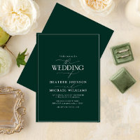 Moderne Smarald Green Calligrafy Wedding