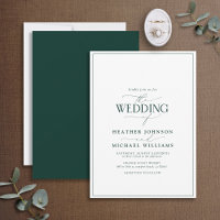 Moderne Smarald Green Calligrafy Wedding