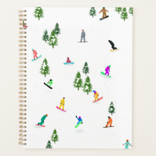 Moderne Snowboarder Snowboarden Illustration Planer