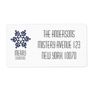 Moderne Snowflake Frohe Weihnachten Blau