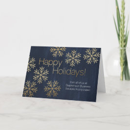 Moderne Snowflake Happy Holidays Business Gruß Feiertagskarte