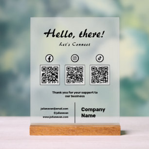 Moderne Social Media 3 QR-Code-Prüfung für die Ver Acrylschild