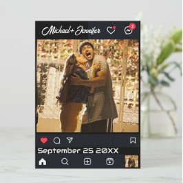 Moderne Social Media Inspirierte Hochzeit Einladung