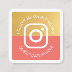 Moderne Social Media Instagramm folgen mir Foto Quadratische Visitenkarte