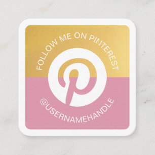 Moderne Social Media Pinterest Folgen Sie mir Foto Quadratische Visitenkarte