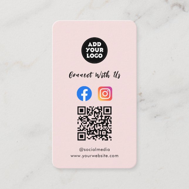 Moderne Social Media QR-Code | Instagram Facebook  Visitenkarte (Vorderseite)