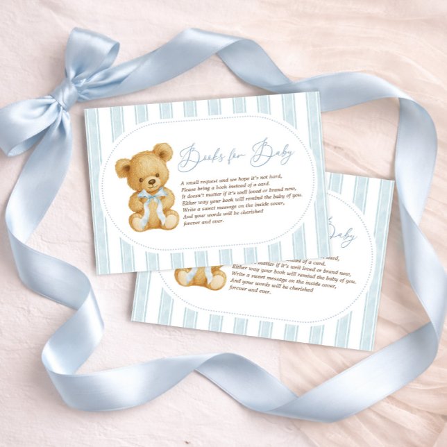 Moderne Soft Blue Teddy Bear Books for Baby Begleitkarte (Von Creator hochgeladen)