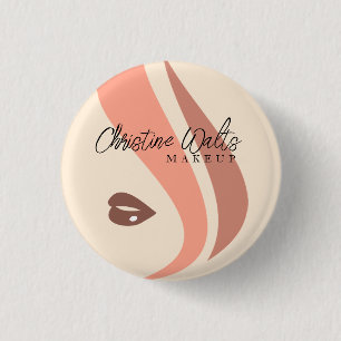 Moderne Soft Peach und Earthy Makeup Artist Simple Button