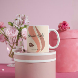 Moderne Soft Peach und Earthy Makeup Artist Simple Kaffeetasse