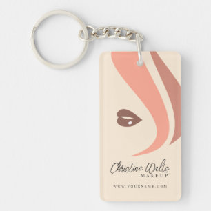 Moderne Soft Peach und erdige Makeup-Artist- QR Schlüsselanhänger