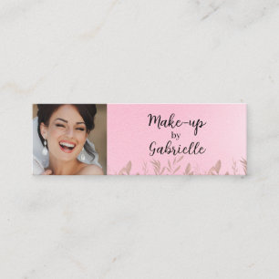 Moderne Soft-Pink-Botanik-Foto-Schrift-QR-Code  Telefonnummerkarte