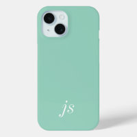 Moderne Soft Sage Mint Weiße Monogramm Name