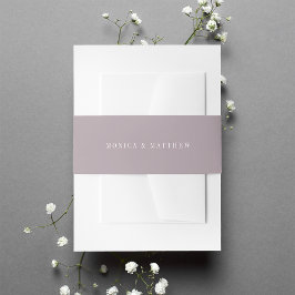 Moderne Solid Grayed Lavender Wedding Einladungsbanderole
