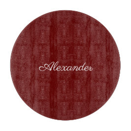 Moderne solide, rote Vorlage, weißes Script Schneidebrett